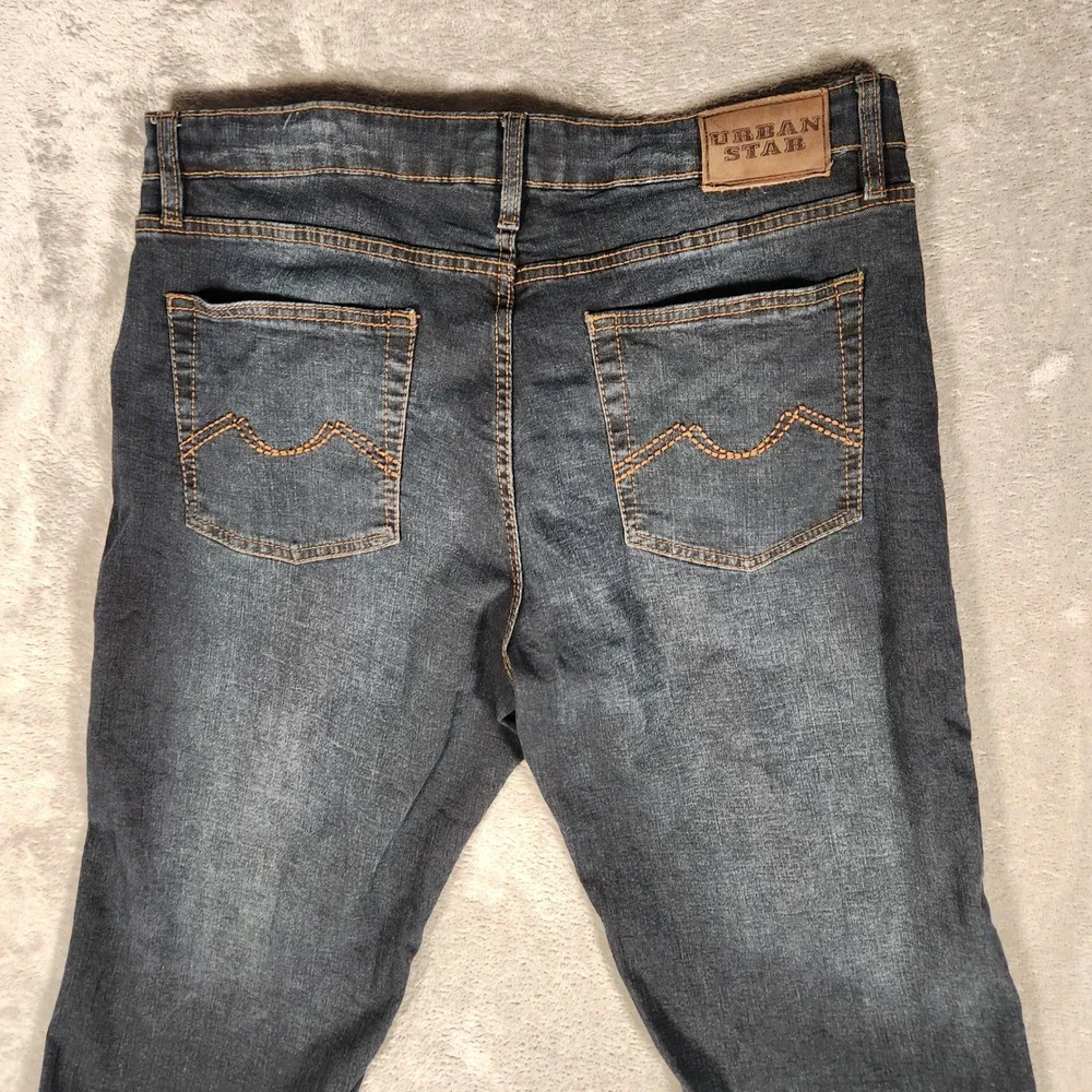 Urban Star Jeans Mens 36x32‎ Dark Wash Excellent Straight Leg Stretch Denim